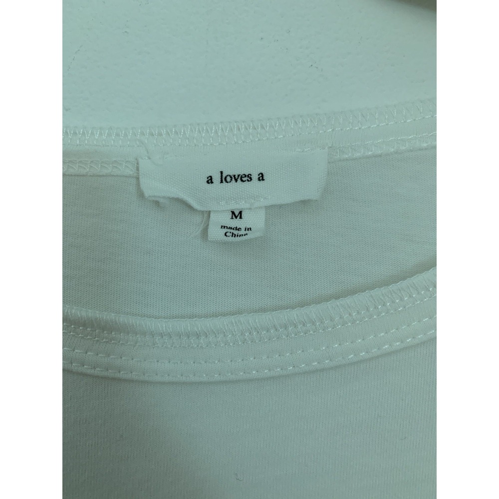 A Loves A La Mademoiselle Tshirt Sz M White Short Sleeve French Girl Paris Basic - Picture 3 of 8